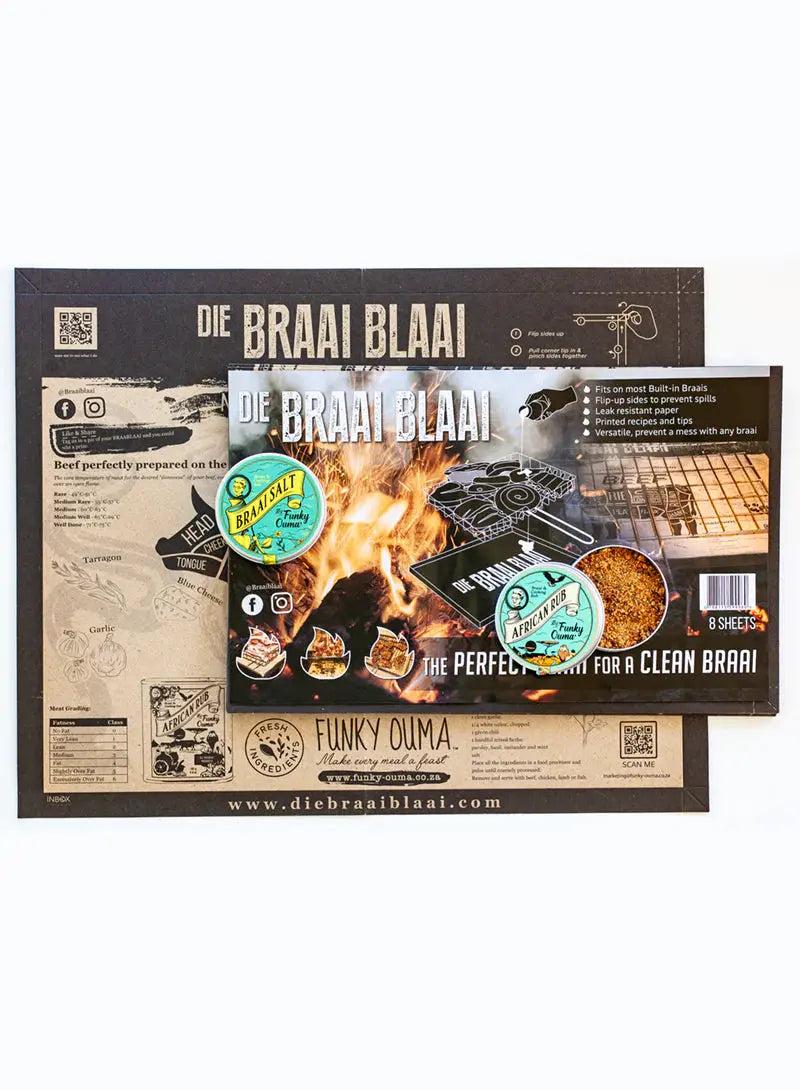 Braai Blaai with two travel tins Funky Ouma