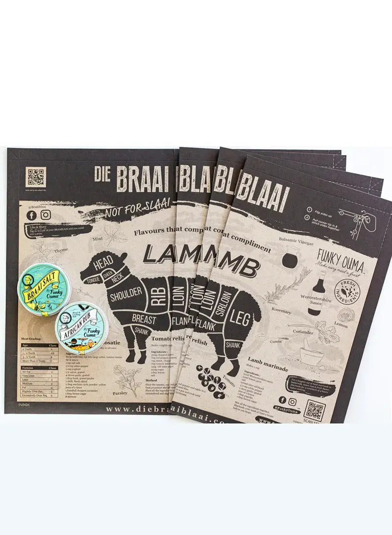 Braai Blaai with two travel tins Funky Ouma