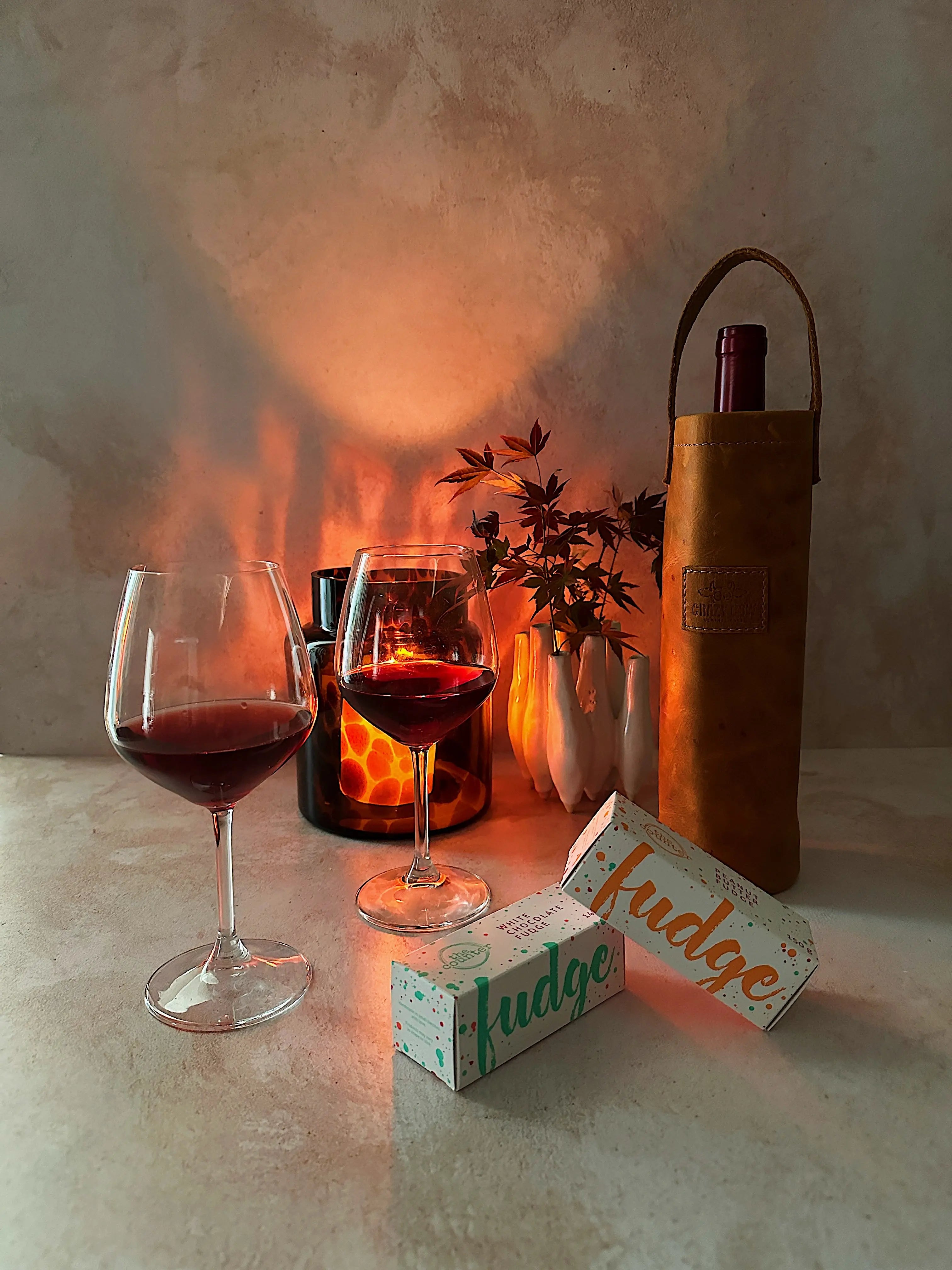 Bee festive wine and fudge gift set daddy sip set and sweets