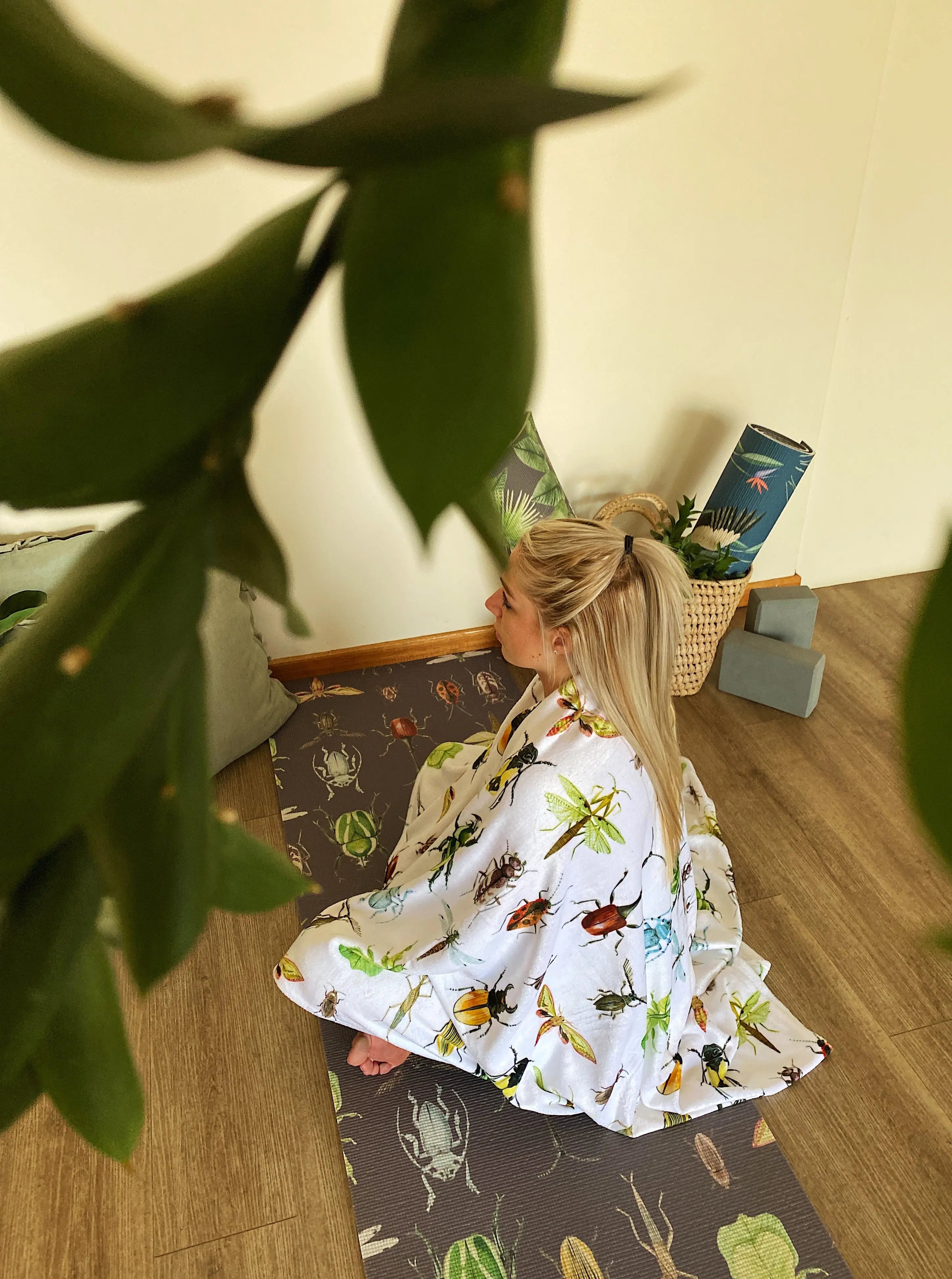 Fleece Blankets (Medium & Large) Owl in the moss