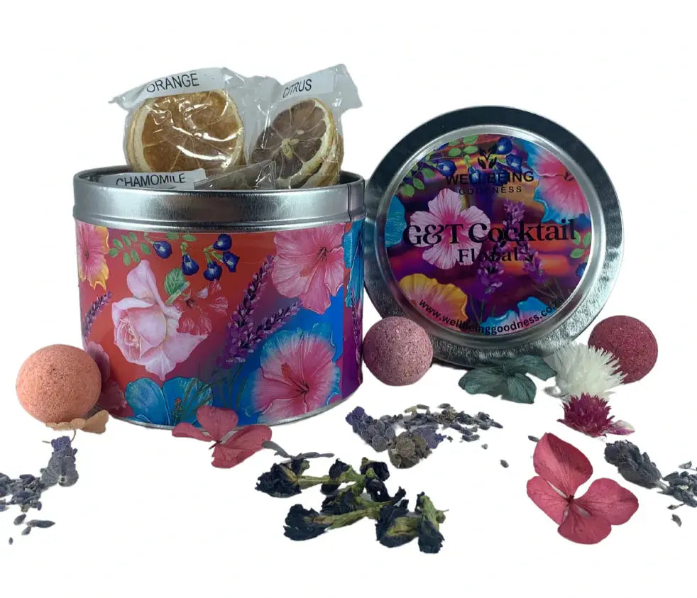 G&T Cocktail Round Tin (Floral) Wellbeing Goodness