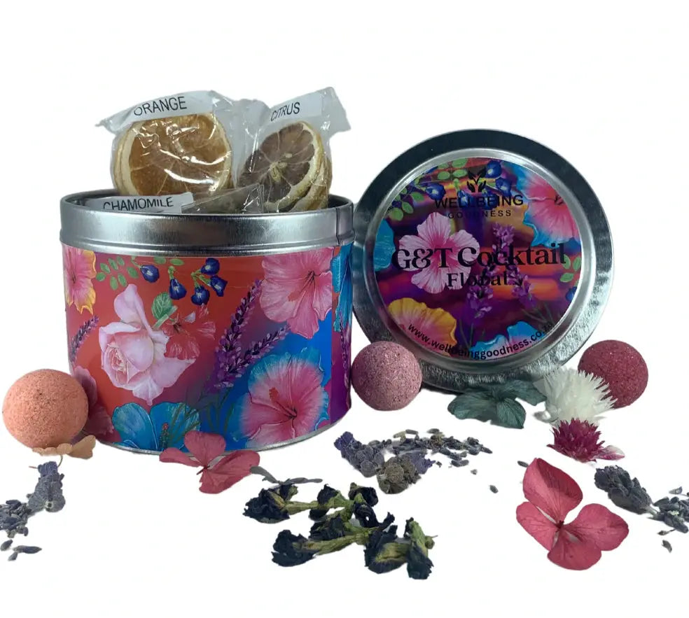 G&T Cocktail Round Tin (Floral) Wellbeing Goodness