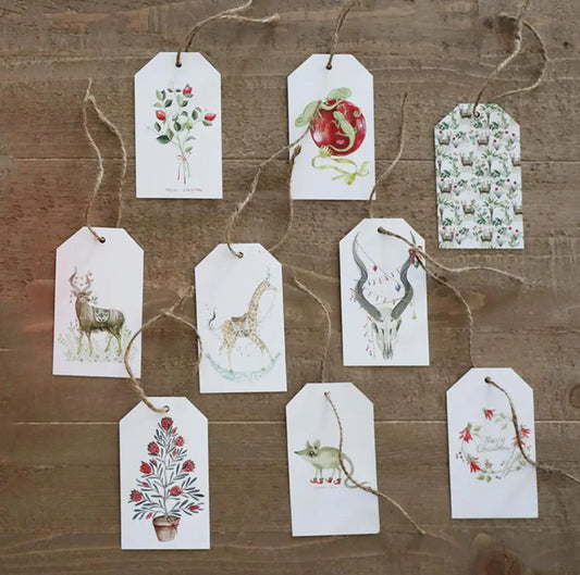 Christmas Gift Tags Owl in the moss