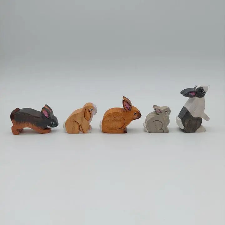 Five Wooden Rabbits Set Good Sheppard Toys