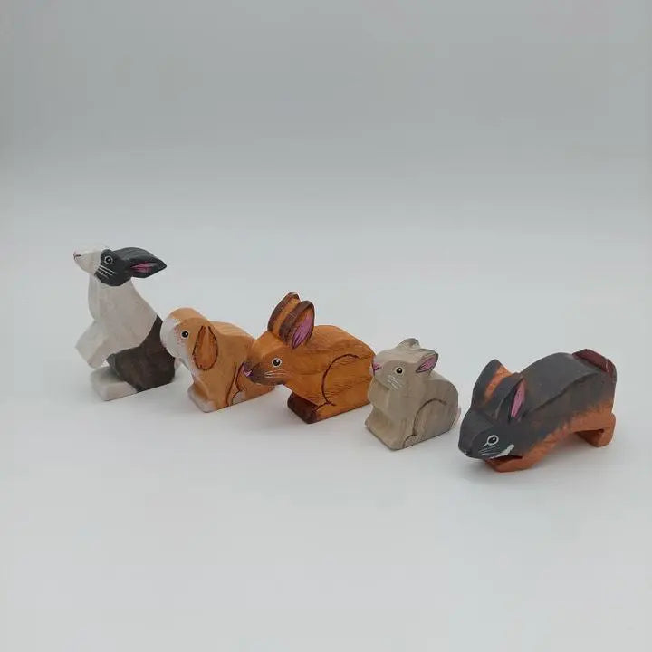 Five Wooden Rabbits Set Good Sheppard Toys