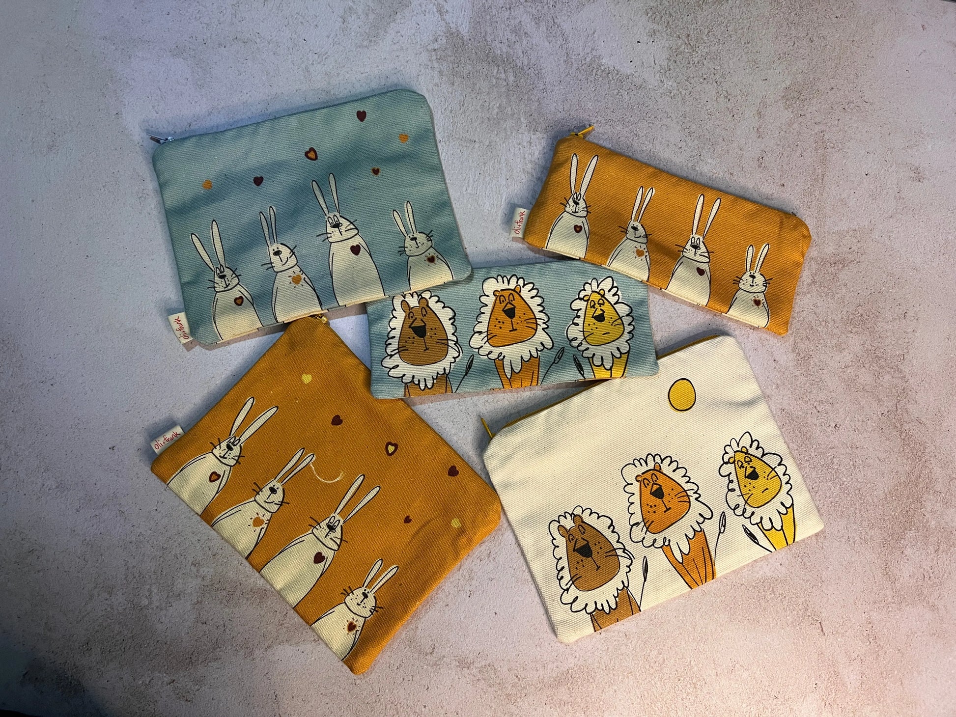 Funny Animal Zip Bags Oli & Frank