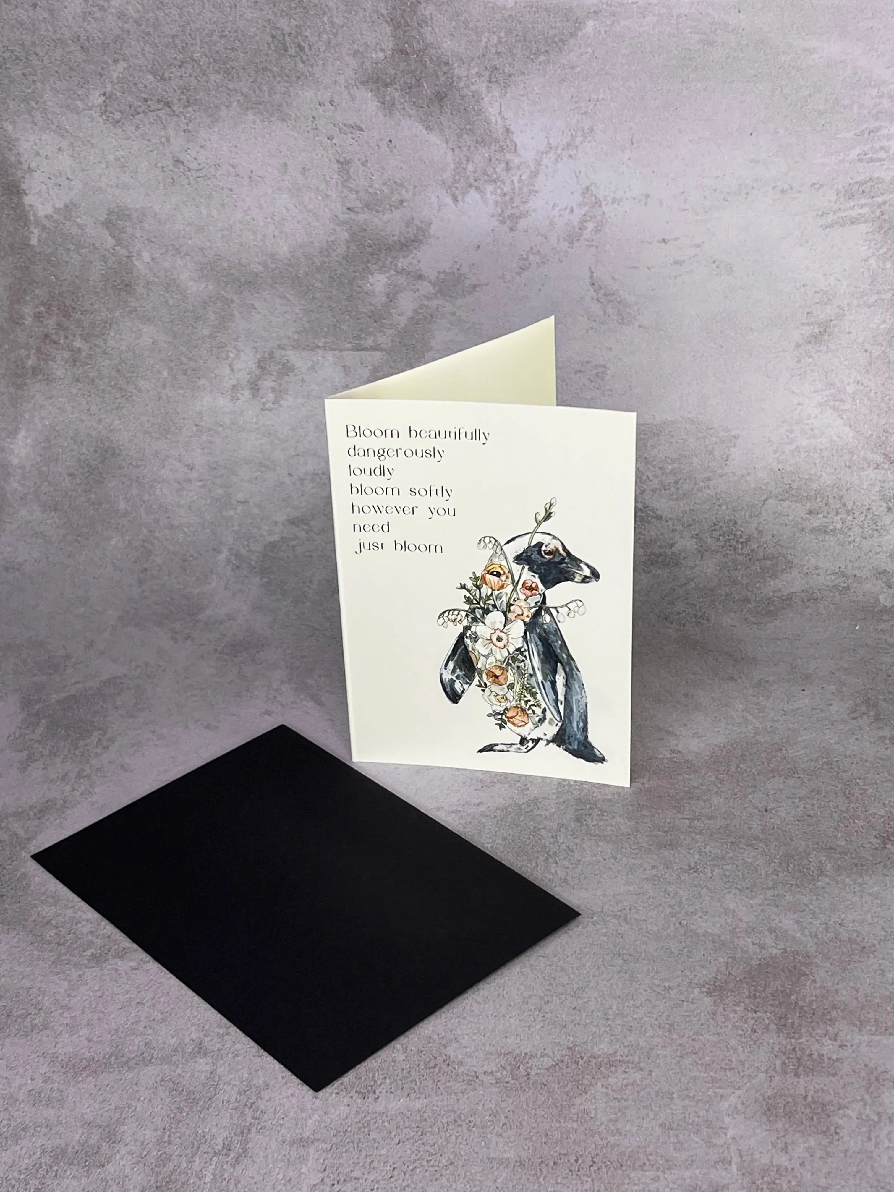 Penguin in bloom - Gift Card Mareli Illustrations