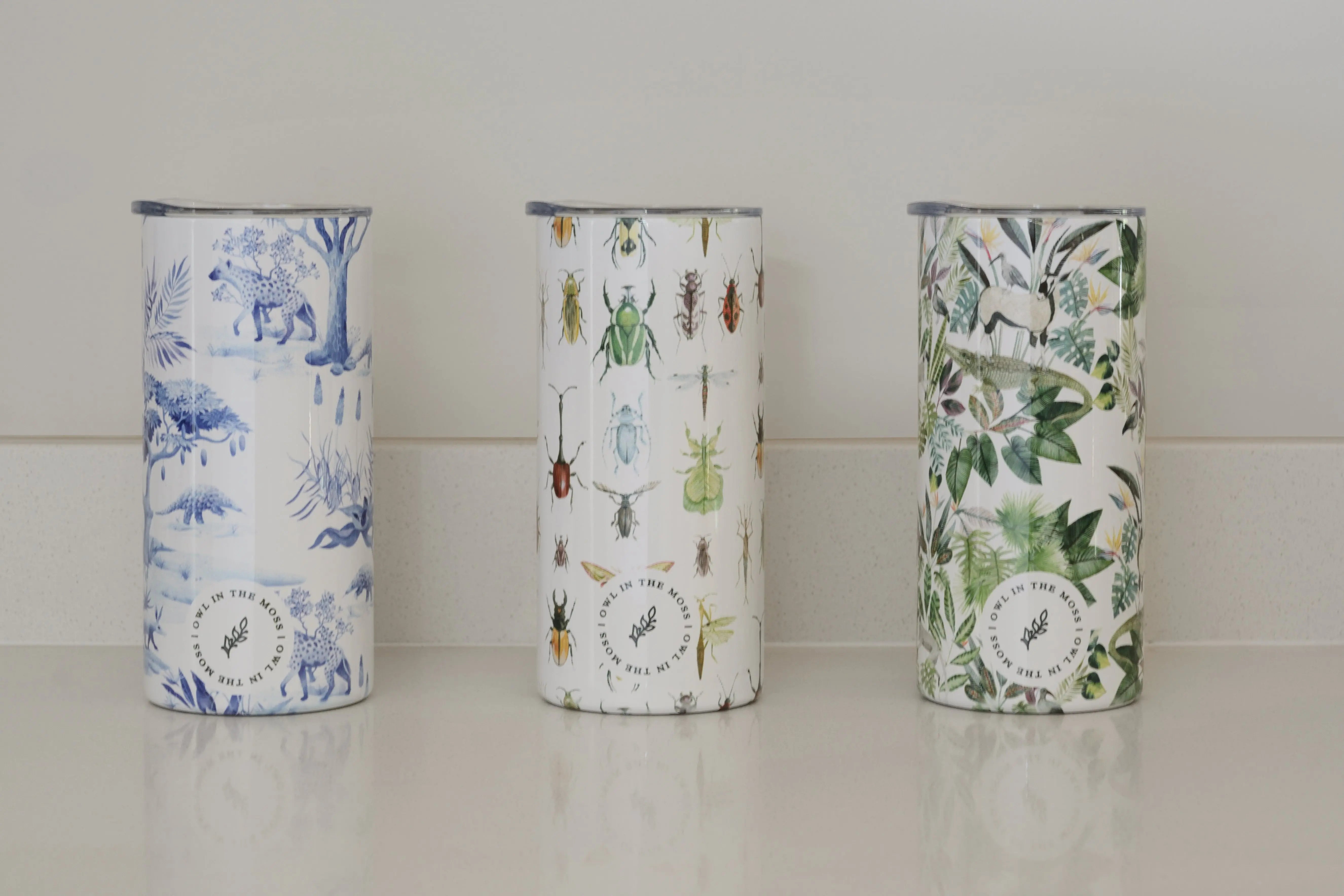 Travel Mugs - African Delft Owl in the moss