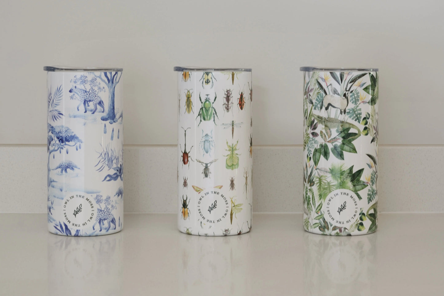 Travel Mugs - African Delft Owl in the moss
