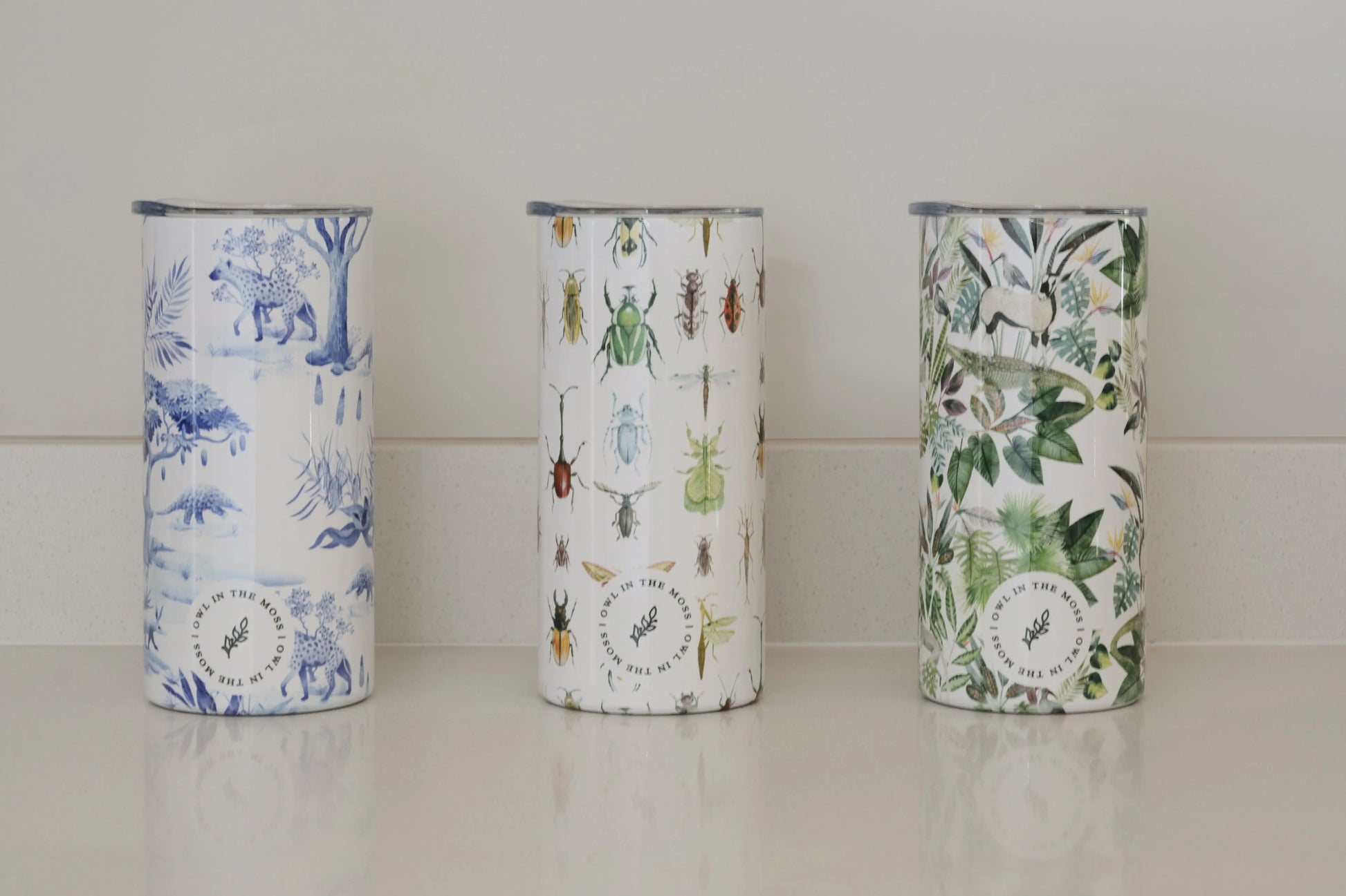 Travel Mugs - African Delft Owl in the moss