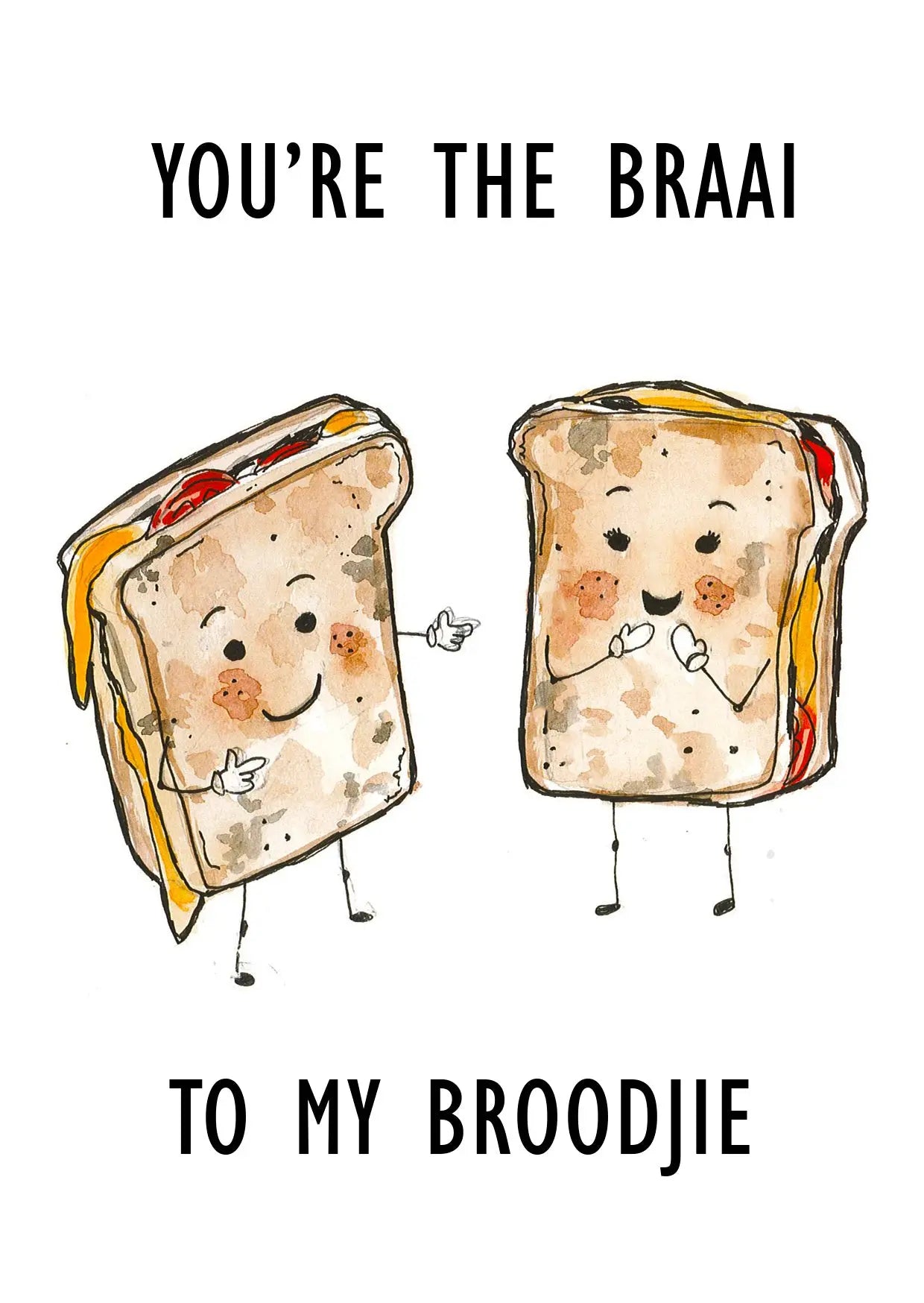 You're the braai to my broodjie - Gift Card Mareli Illustrations