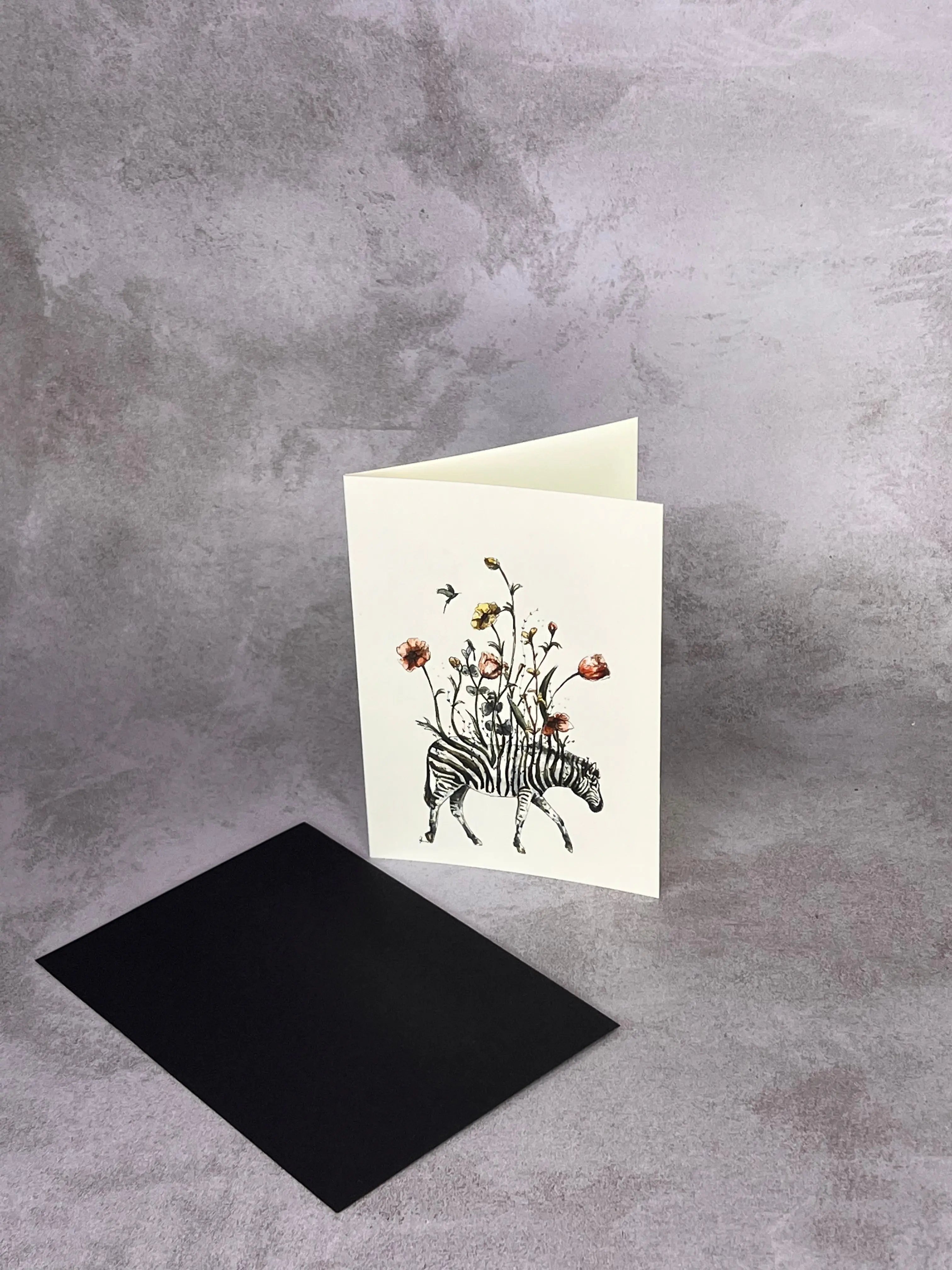 Zebra in bloom - Gift Card Mareli Illustrations